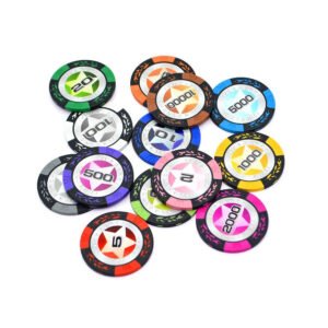 Set 10 chip poker có số, phỉnh poker dòng lúa mạch + ngôi sao chất nhựa cao cấp PK 7