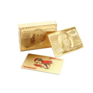 BN 28 , Bộ bài tây nhựa loại 1, dày 33 zem màu vàng sang trọng bền đẹp chống nước 100% Plastic